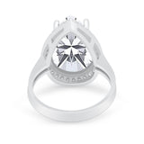 Teardrop Cocktail Engagement Ring Simulated Cubic Zirconia 925 Sterling Silver