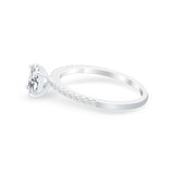 Solitaire Accent Oval Engagement Ring Simulated CZ 925 Sterling Silver