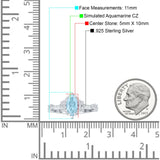 Marquise Halo Beaded Ring Aquamarine CZ 925 Sterling Silver Wholesale