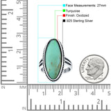 Oval New Design Statement Fashion Oxidized Simulated Turquoise Solid 925 Sterling Silver