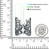 Butterfly Ring Filigree Oxidized 925 Sterling Silver Wholesale