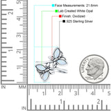 Butterfly Ring Lab Created White Opal 925 Sterling Silver Wholesale