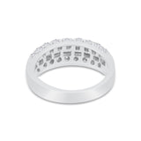 Half Eternity Wedding Band Ring Simulated Cubic Zirconia 925 Sterling Silver