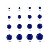 (Pack of 5) Round Simulated Blue Sapphire CZ