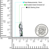 Twisted Infinity Huggie Hoop Earrings Simulated Green Emerald 925 Sterling Silver Wholesale