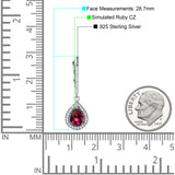 Pear Teardrop Earrings Simulated Ruby 925 Sterling Silver Wholesale