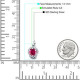 Halo Round Huggie Hoop Earrings Simulated Ruby 925 Sterling Silver Wholesale