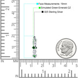 Huggie Hoop Earrings Simulated Green Emerald 925 Sterling Silver Wholesale