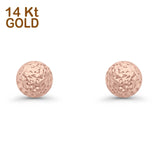 14K Rose Gold Half Ball Earrings DC Style 9mm