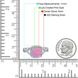 Halo Infinity Shank Engagement Ring Cushion Lab Created Pink Opal 925 Sterling Silver