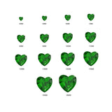(Pack of 5) Heart Simulated Green Emerald CZ