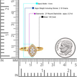 14K Yellow Gold 0.21ct Round 11mm G SI Promise Diamond Engagement Wedding Ring Size 6.5