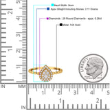 14K Yellow Gold 0.26ct Round 9mm G SI Promise Diamond Engagement Wedding Ring Size 6.5