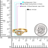 14K Yellow Gold 0.24ct Square Shaped Twisted Prong 7.5mm G SI Diamond Engagement Wedding Ring Size 6.5