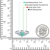 Heart Celtic Wedding Promise Ring Simulated Paraiba Tourmaline CZ 925 Sterling Silver