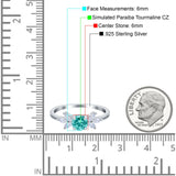 Marquise Wedding Ring Simulated Paraiba Tourmaline CZ 925 Sterling Silver