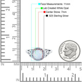 Celtic Halo Art Deco Wedding Ring Round Lab Created White Opal 925 Sterling Silver