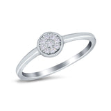 Petite Dainty Thumb Ring Pave Round Simulated Cubic Zirconia 925 Sterling Silver