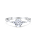 Art Deco Oval Engagement Ring Simulated Cubic Zirconia 925 Sterling Silver