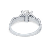 Twisted Shank Infinity Wedding Ring Simulated Cubic Zirconia 925 Sterling Silver