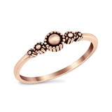 Petite Dainty Band Rose Tone Oxidized Plain Ring 925 Sterling Silver