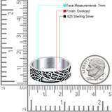 Tree Branches Oxidized Band Solid 925 Sterling Silver Thumb Ring (7mm)