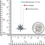 Elegant Marijuana Leaf Engraved Cannabis Weed Statement Oxidized Band Thumb Ring
