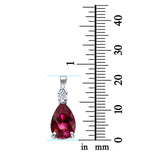 Pear Shape Simulated Ruby CZ 925 Sterling Silver Charm Pendant (21.5mm)