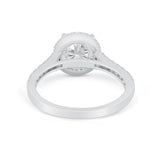 Accent Dazzling Wedding Ring Round Simulated Cubic Zirconia 925 Sterling Silver