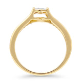 Diamond Halo Ring Solitaire Round 14K Yellow Gold 0.34ct Wholesale