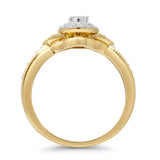 Cluster Diamond Ring 0.23ct Round Shaped Two Piece Natural 14K Yellow Gold Wholesale