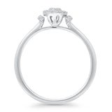 Cluster Diamond Ring 0.15ct Oval Shaped Natural 14K White Gold Wholesale