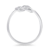 Diamond Knot Crossover Ring 0.16ct Natural Baguette 14K White Gold Wholesale