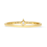 Pear Teardrop Petite Natural Diamond Ring 14K Yellow Gold Wholesale
