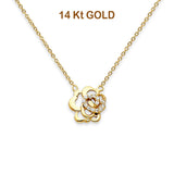 14K Yellow Gold CZ Necklace 17" + 1" Extension