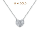 14K White Gold Micro Pave CZ Necklace 17" + 1" Extension