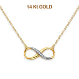 Two Tone Gold CZ Infinity Necklace