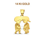 14K Yellow Gold Boy & Girl Pendant 22mmX14mm 1.1 grams