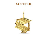 14K Yellow Gold Graduation Pendant 18mmX13mm 0.8 grams
