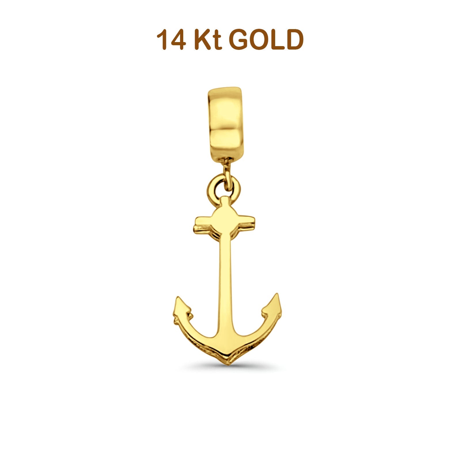 14K Yellow Gold Anchor Charm for Mix&Match Pendant 24mmX9mm 1.1 grams –  Blue Apple Imports