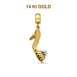 14K Yellow Gold Shoe Charm for Mix&Match Pendant 29mmX6mm 2.2 grams