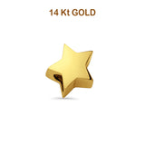 14K Yellow Gold Star Slider for Mix&Match Pendant 10mmX10mm 1.3 grams