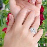 14K White Gold Oval Art Deco Split Shank Bridal Wedding Engagement Ring Simulated CZ Size-7