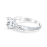 Infinity Shank Princess Cut Engagement Ring Simulated Cubic Zirconia 925 Sterling Silver