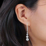 Dangle Drop Leverback Earrings Graduated Circles Cubic Zirconia 925 Sterling Silver Wholesale