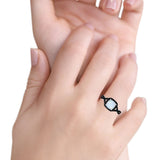 Halo Cushion Infinity Twist Side Stone Black CZ Fashion Ring Lab Created White Opal 925 Sterling Silver Wholesale