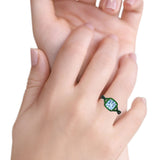 Halo Cushion Infinity Twist Side Stone Green Emerald CZ Engagement Ring Simulated Aquamarine 925 Sterling Silver Wholesale