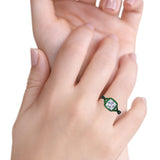 Halo Cushion Infinity Twist Side Stone Green Emerald CZ Engagement Ring Cubic Zirconia 925 Sterling Silver Wholesale