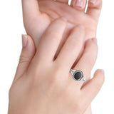 Oval Split Shank Oxidized Ring Black Onyx 925 Sterling Silver Wholesale