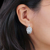 Halo Round Huggie Hoop Earrings Cubic Zirconia 925 Sterling Silver Wholesale